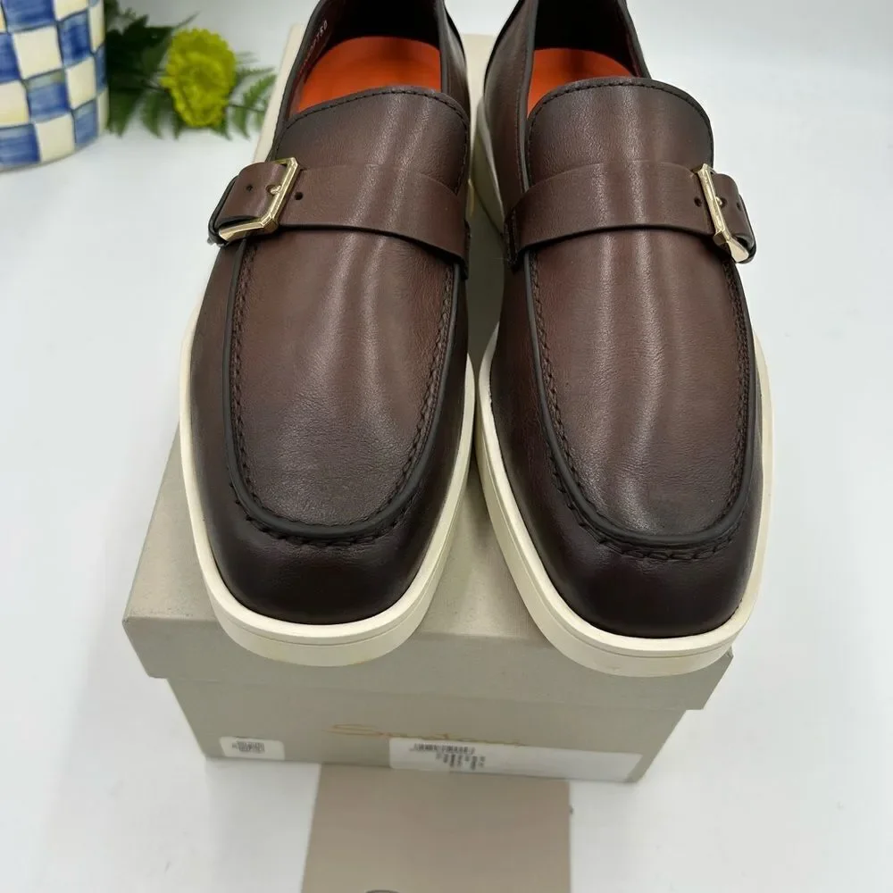 Men's Santoni dread  Leather loafers size 8.5 US made in Italy